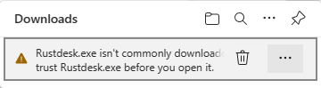 Download warning